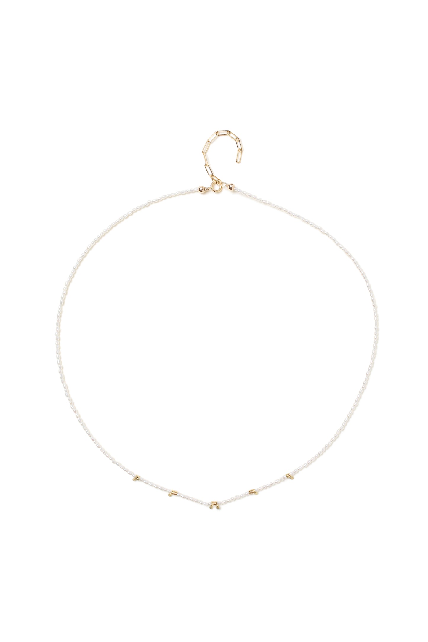 18 KT Gold Coiled Freshwater Seed Pearl Necklace