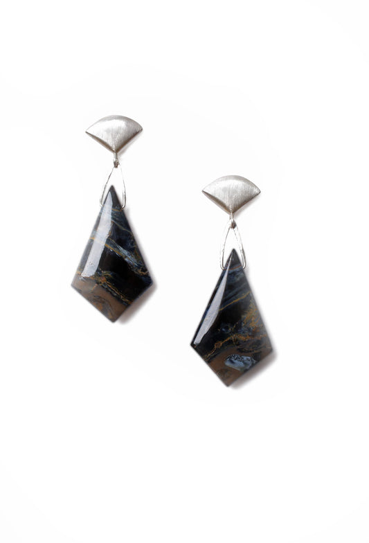 Fan and Kite Pietersite Drop Earrings