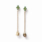 18 KT Gold 4 Clover Emerald Chain Earring