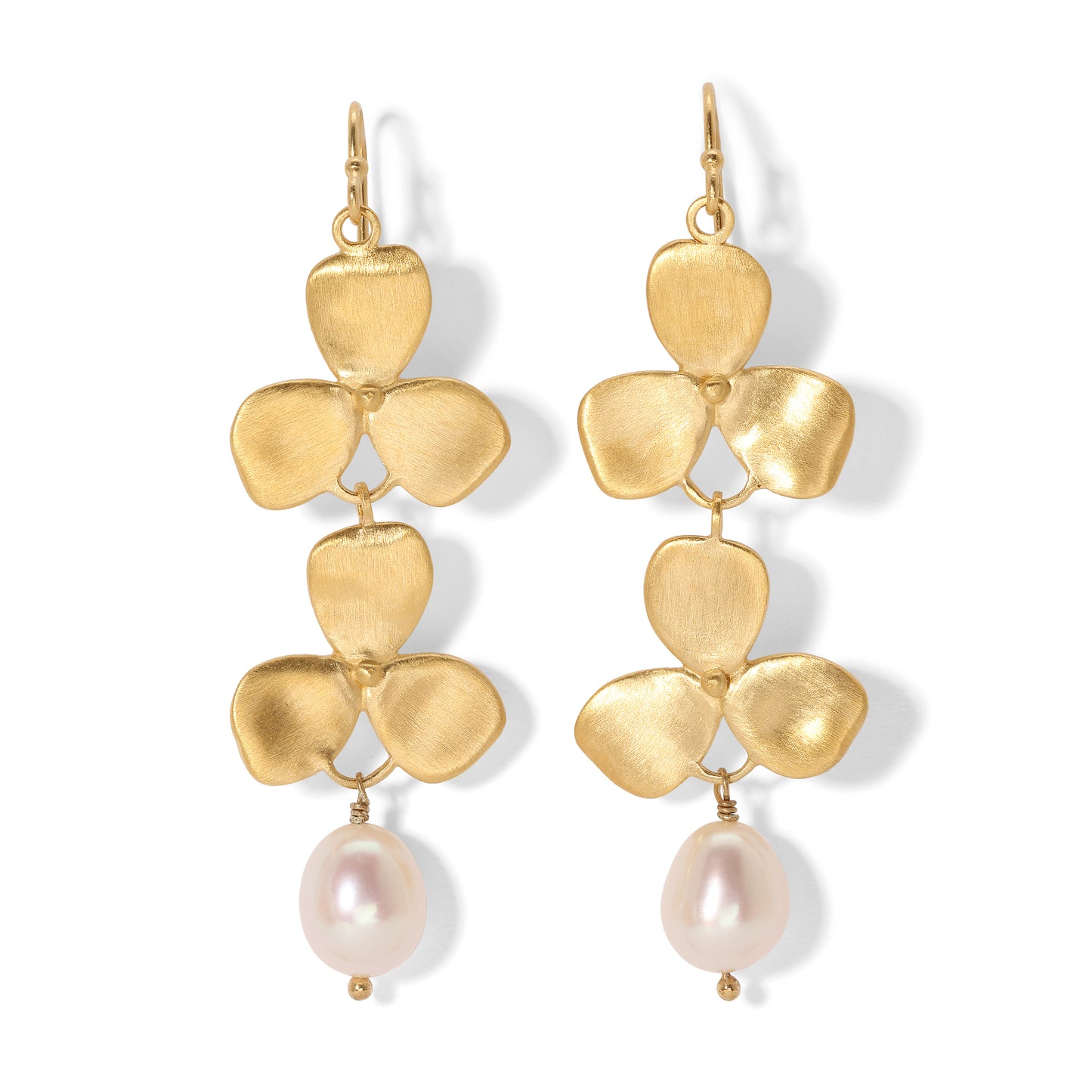 Violet Double Drop Earring with Pearl