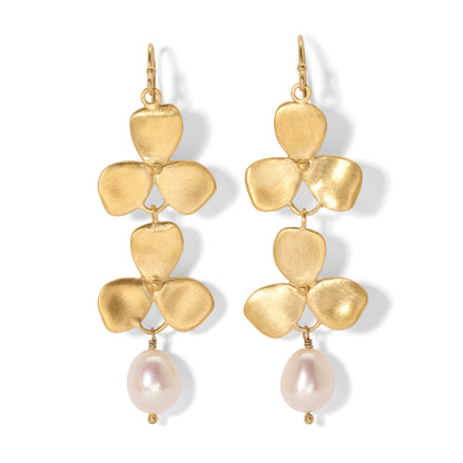 Violet Double Drop Earring with Pearl