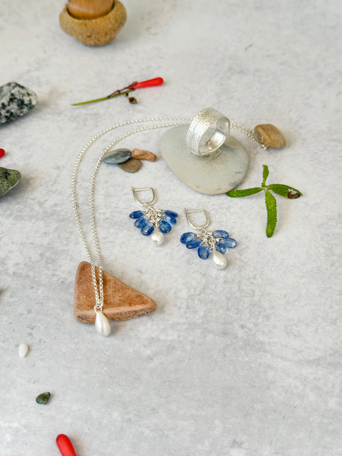 Redwood Raindrop Earrings with Kyanite